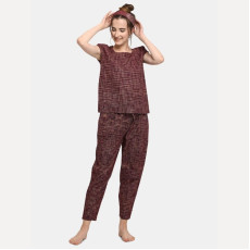 Womens Cotton Solid Night Suits